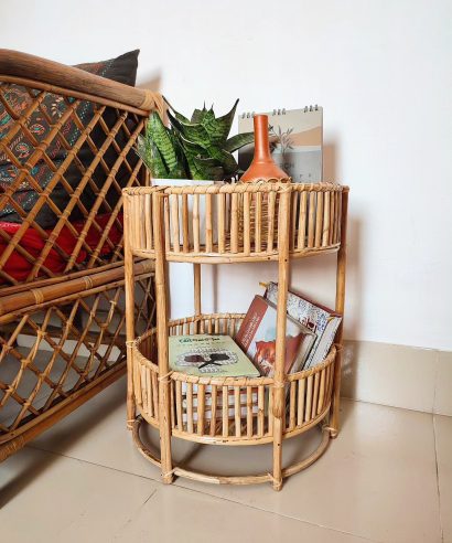 A001: Rattan Bed Side Table.