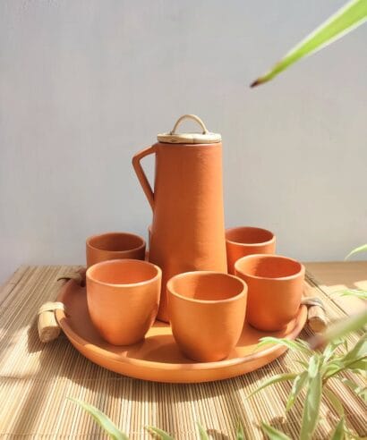 Handcrafted Terracotta Matka Tea Set