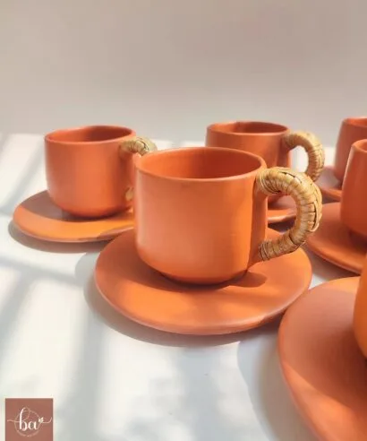 A011: Earthen Tea Cup & Saucer.