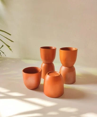 A020: Terracotta Matka Tea Cup (set of 6)